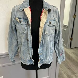 Hawke & Co Light Wash Denim Jacket with Brass Button